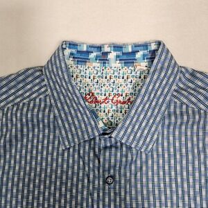 Robert Graham Shirt Mens 2XL Blue White Stafford LS Classic Fit Dress